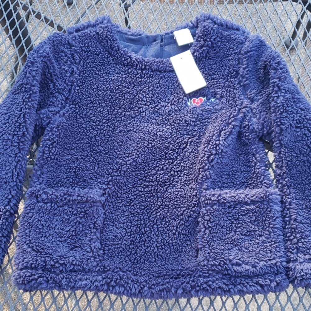 NWT Size 4 Baby Gap Navy plush sweater